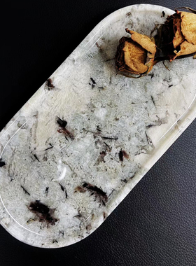 天然大理托盘桌面收纳装饰摆件
