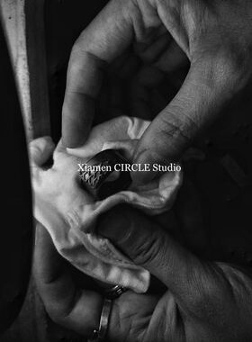 手工原创设计风暗黑肌理银饰戒指