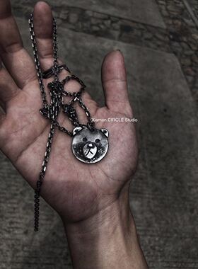 布朗熊嘻哈风街舞配饰吊坠项链