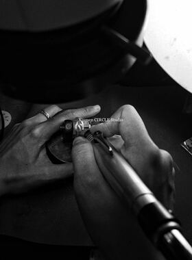 荆棘蓝宝石镶嵌手工银饰暗黑戒指