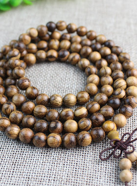 厂家直销越南沉香木虎皮纹手串