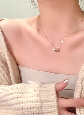 S925纯银秋日闪锆小蛮腰项链高级感轻奢小众锁骨链精致毛衣链配饰