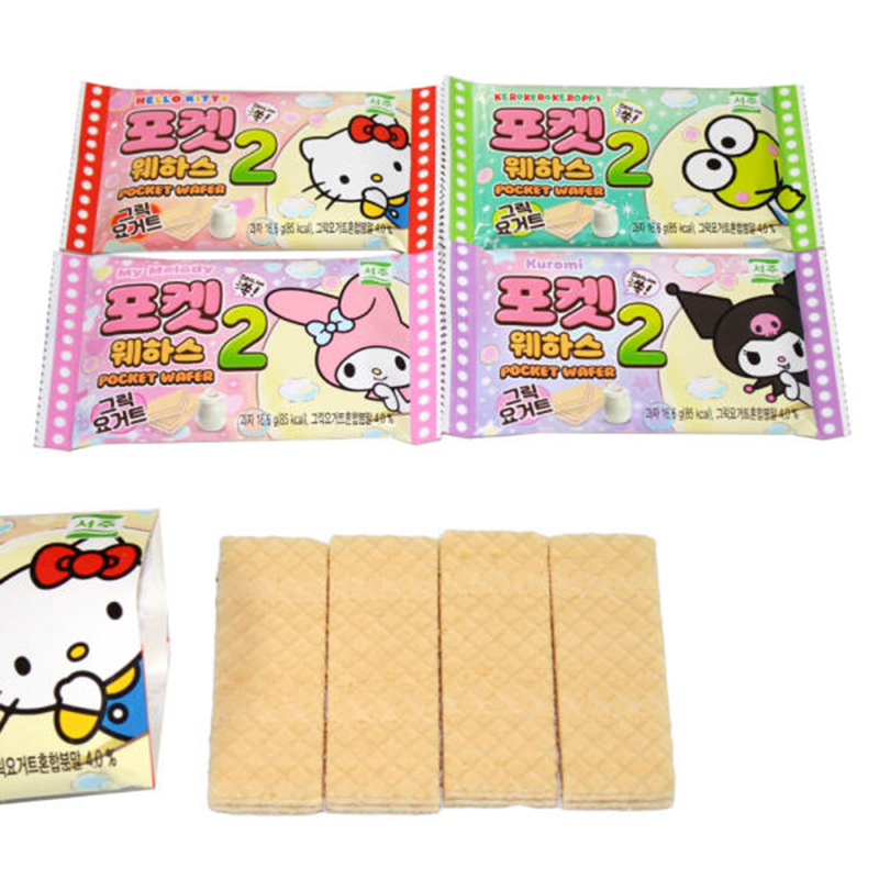 韩国西洲奶油威化饼干整盒21袋三丽鸥库洛米玉桂狗凯蒂hellokitty - 图3