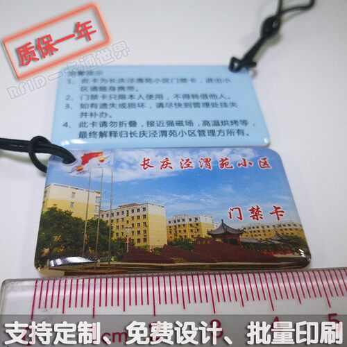 定制滴胶门禁卡物业卡 FM11RF08卡电梯卡 可加密IC卡水晶钥匙扣 - 图0