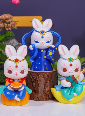 兔小仙可爱盲盒卡通玉兔仙子摆件古风小兔子创意家居装饰品礼品