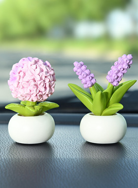 新款花盆汽车摆件仿真卡通树脂装饰小摆件礼品工艺品礼物