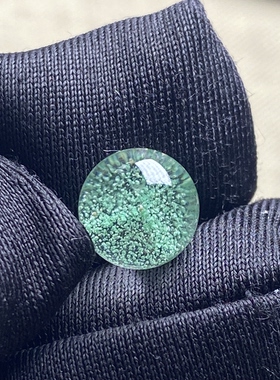 天然水晶青幽灵银山金字塔吊坠圆珠DIY幽灵单珠饰品可做戒指8mm