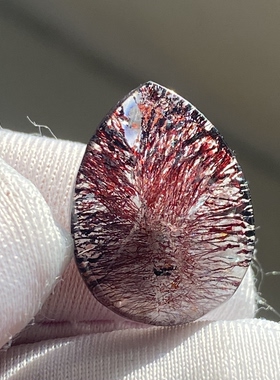 天然水晶超七紫红发吊坠裸石DIY紫发晶饰品项链一物一图