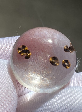 天然水晶包裹体铁矿花吊坠裸石蛋面男女款矿石饰品项链一物一图