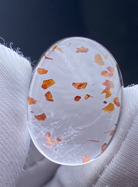 天然水晶包裹体红色矿石吊坠裸石DIY水晶饰品项链挂坠一物一图