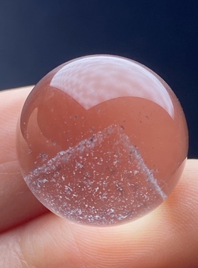 天然水晶蓝幽灵银山金字塔吊坠圆珠DIY幽灵单珠饰品项链17mm