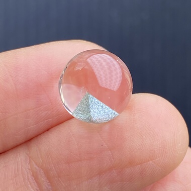 天然水晶星光绿幽灵银山吊坠圆珠DIY水晶单珠饰品可做戒指11mm