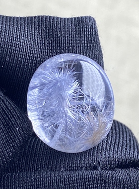 天然水晶蓝发晶吊坠裸石蛋面DIY蓝线石饰品项链可做戒指一物一图