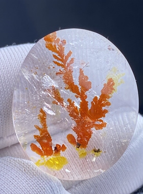 天然水晶包裹体红胶花小树吊坠男女款胶花饰品项链 一物一图