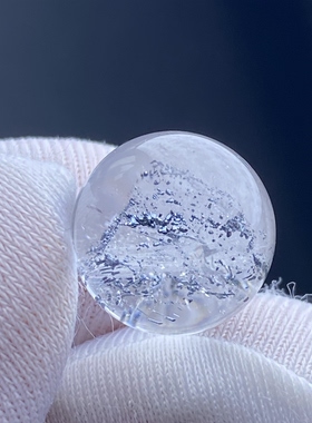 天然水晶黑铁矿银山吊坠圆珠DIY水晶矿石单珠饰品项链12.5mm