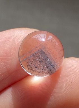 天然水晶星光蓝幽灵银山金字塔吊坠圆珠DIY幽灵单珠饰品10.5mm