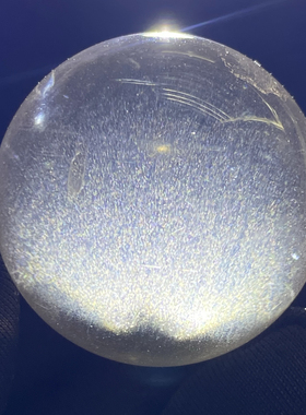 天然水晶星光六芒星云母吊坠圆珠DIY水晶单珠配珠饰品28mm