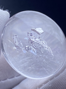天然白水晶水胆吊坠男女款水晶饰品项链挂坠 一物一图