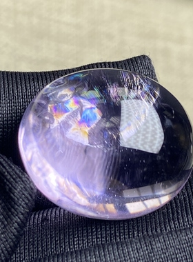 天然紫水晶彩虹吊坠裸石蛋面DIy紫晶饰品项链一物一图