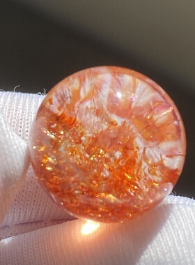 天然水晶七彩草莓晶吊坠圆珠DIY水晶单珠饰品项链13.5mm一物一图