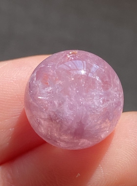 天然水晶包裹体紫碧玺吊坠圆珠DIY碧玺单珠饰品项链13.5mm
