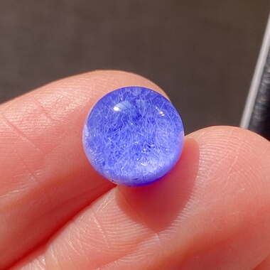 天然水晶蓝发晶吊坠圆珠DIY水晶单珠饰品项链9mm可做戒指