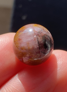 天然水晶紫钛吊坠圆珠DIY水晶单珠配珠饰品挂坠11.5mm一物一图