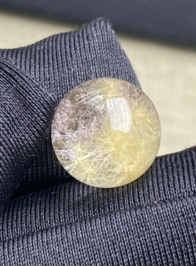 天然水晶发晶花幽灵吊坠圆珠DIY发晶单珠饰品项链11mm一物一图