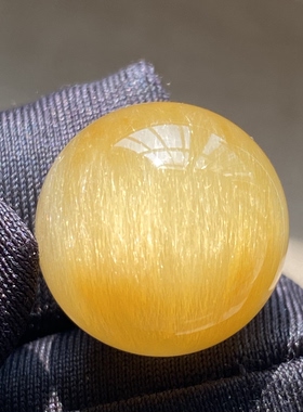 天然水晶顺发黄兔毛吊坠圆珠DIY兔毛单珠饰品项链16mm一物一图