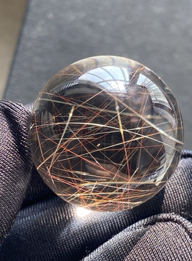 天然水晶干净体发晶吊坠圆珠DIY水晶单珠饰品项链26mm一物一图