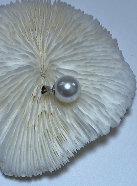 仿珍珠圆形白色珍珠母贝吊坠