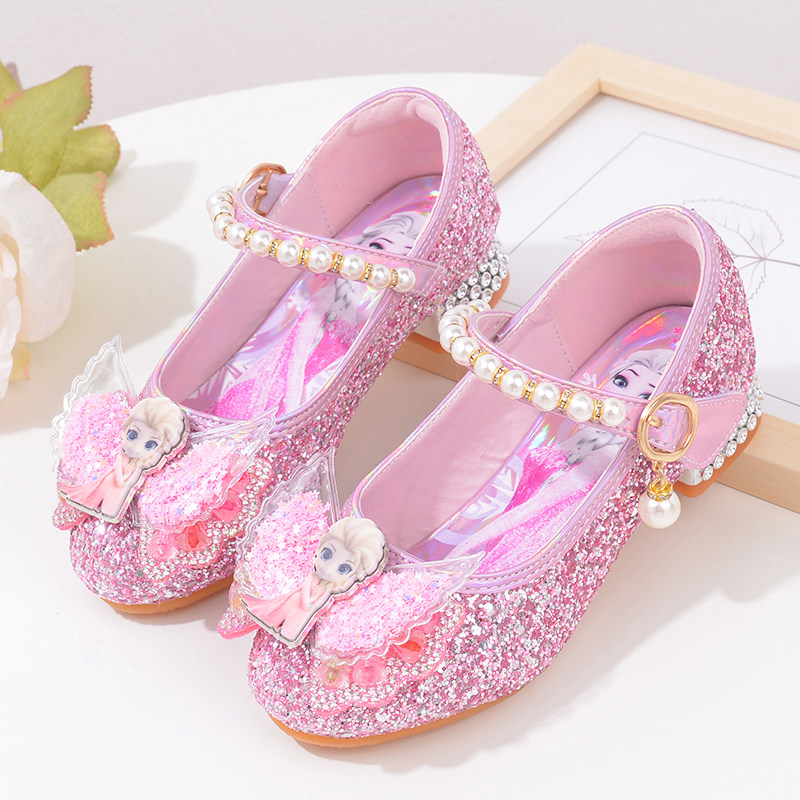 儿童公主鞋2025新款爱莎水晶鞋单鞋宝宝小女孩皮鞋韩版女童高跟鞋,淘宝优惠券,粉丝福利购,淘宝优惠卷