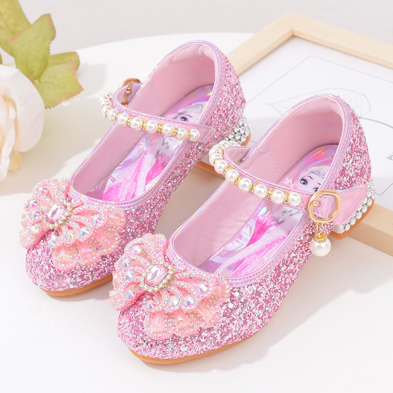 儿童公主鞋2025新款爱莎水晶鞋单鞋宝宝小女孩皮鞋韩版女童高跟鞋,淘宝优惠券,粉丝福利购,淘宝优惠卷