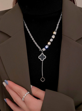 秋冬大气高档四叶草毛衣链