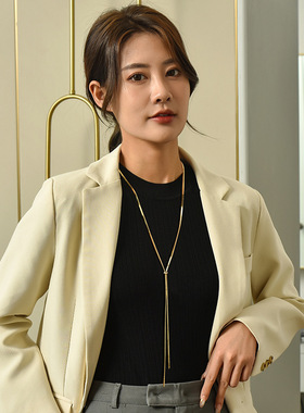 可调节长款蛇骨毛衣链