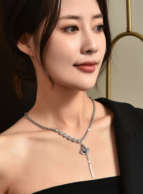 秋冬银杏叶流苏毛衣链