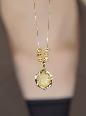 复古转运珠兔子项链女