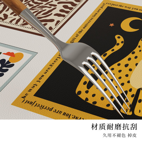 DMF新款复古皮革桌垫电视柜玄关柜餐边柜防水台面保护垫可定制 - 图2