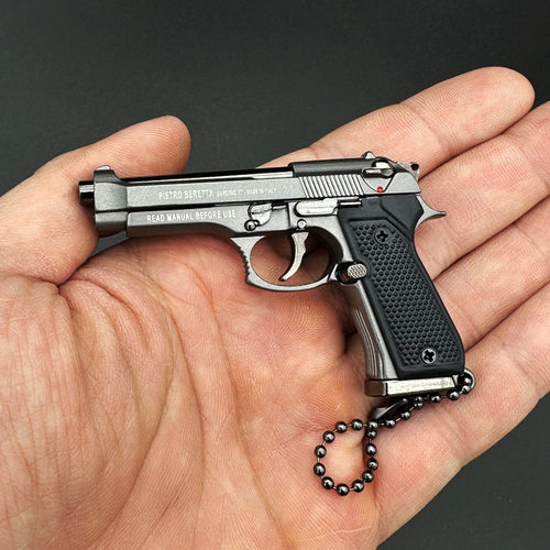 金属1:3伯莱塔M92钥匙扣链手抢模型吃鸡可拆卸仿真玩具枪礼物挂件 - 图3