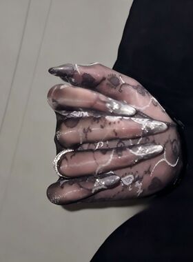 极光丝袜手套性感油亮分指cosplay道具高弹蕾丝五指手套提花手丝