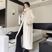 2023 Winter new import Goose Down Mink Leather Big Coat Woman Whole Mink Long style Fashion Young Mink Fur Fur Coat