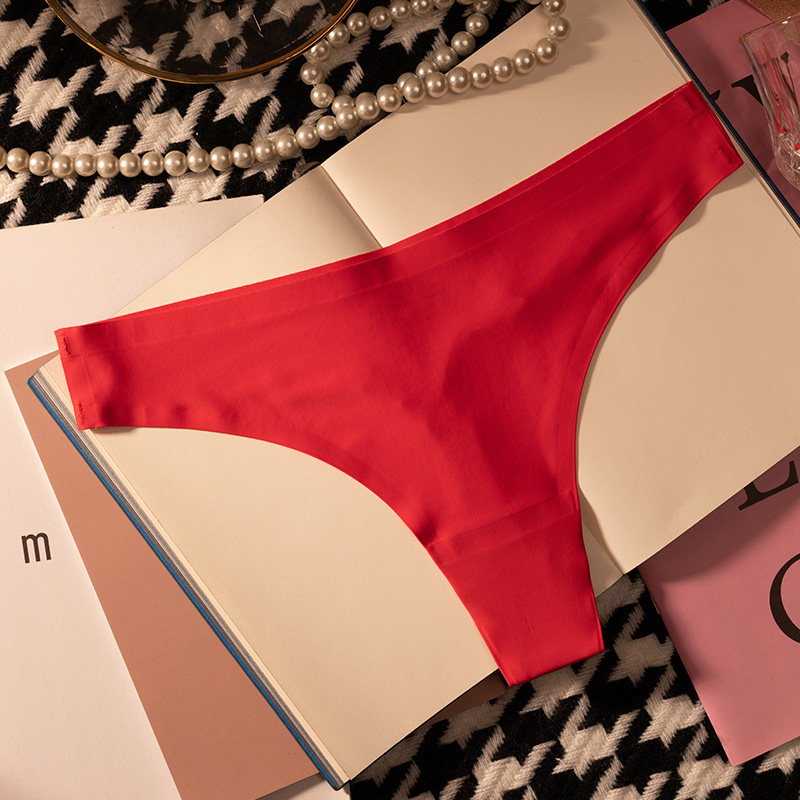 一片式无痕丁字裤女大红色本命年性感冰丝无痕内裤健身瑜伽紧身裤,淘宝优惠券,粉丝福利购,淘宝优惠卷