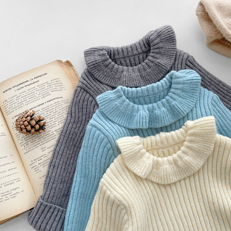 女童秋冬装百搭条纹毛衣洋气婴儿娃娃领针织打底衫女宝宝内搭上衣,淘宝优惠券,粉丝福利购,淘宝优惠卷