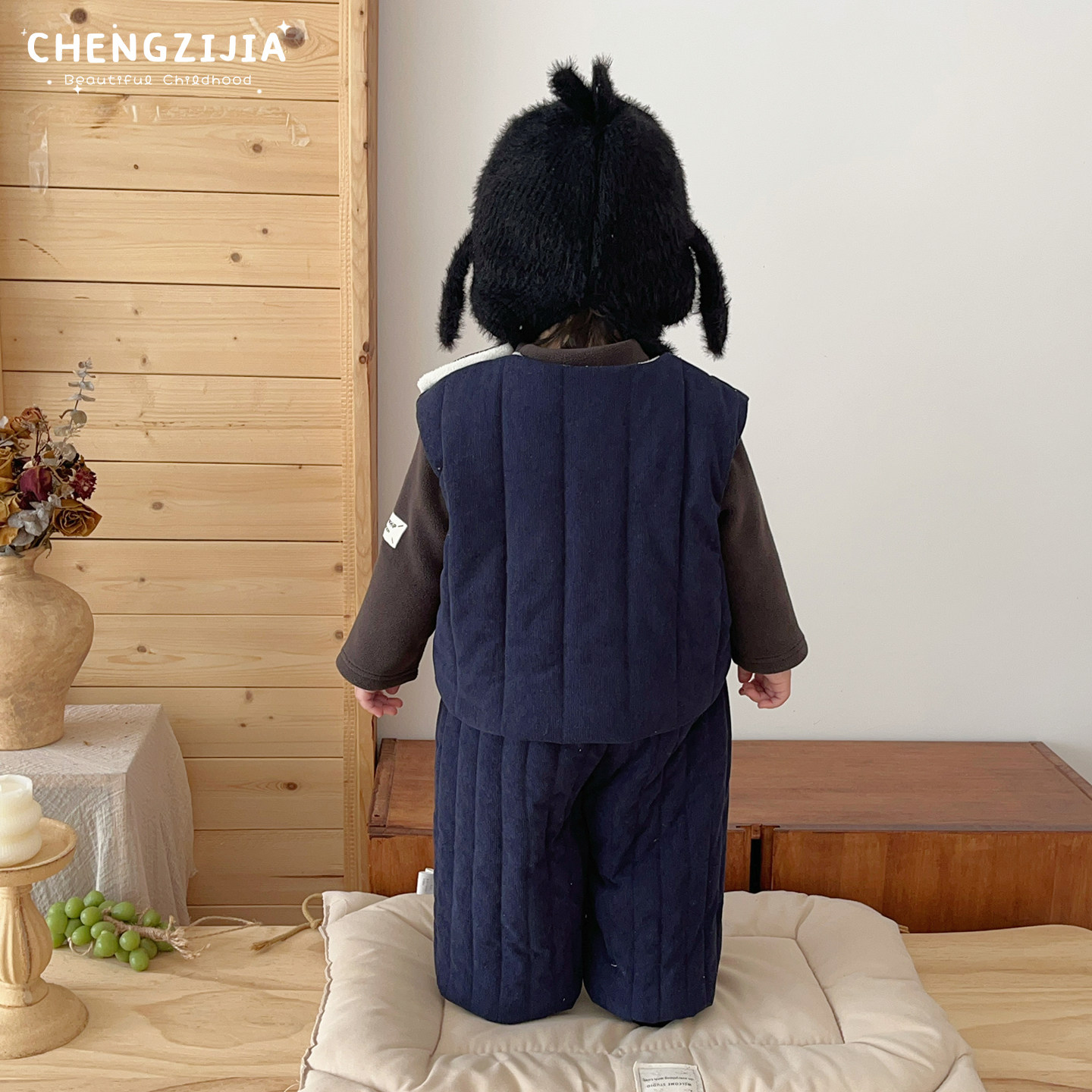 男童冬款卡通马甲套装男宝宝可爱加绒加厚背心保暖打底衫婴儿裤子,淘宝优惠券,粉丝福利购,淘宝优惠卷