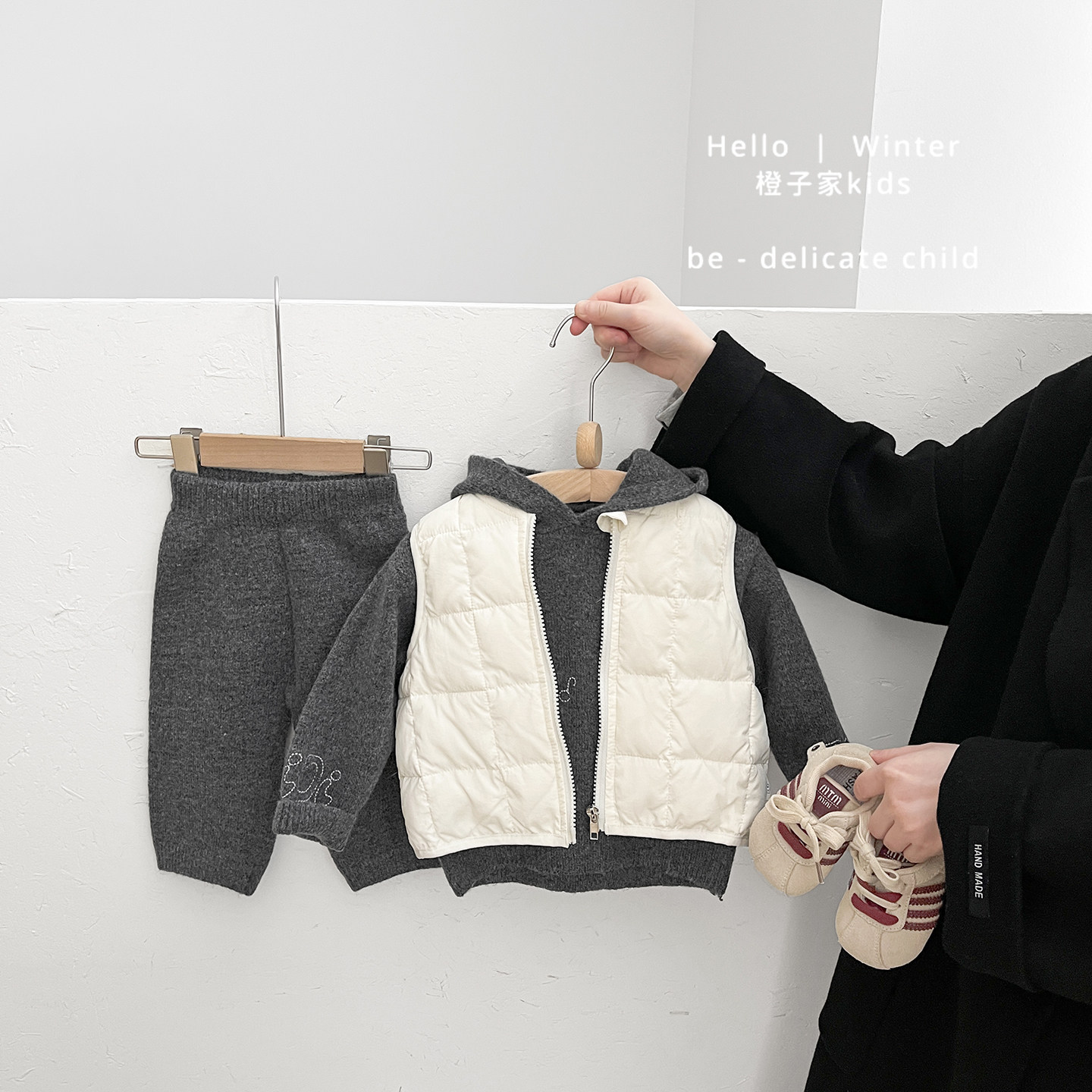 男童冬款连帽针织衫套装男宝宝洋气加厚保暖毛衣婴儿韩版休闲裤子,淘宝优惠券,粉丝福利购,淘宝优惠卷