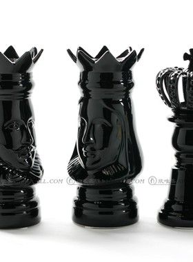 陶瓷摆件彩色国际象棋黄配饰皇后
