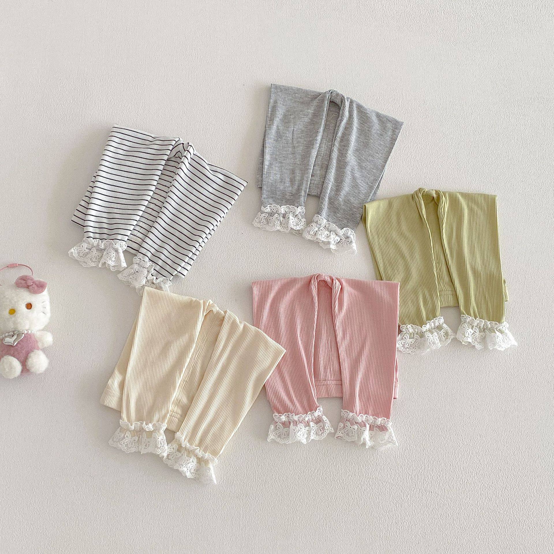 女童春装弹力打底裤2026新款儿童蕾丝花边裤子宝宝洋气罗纹休闲裤,淘宝优惠券,粉丝福利购,淘宝优惠卷