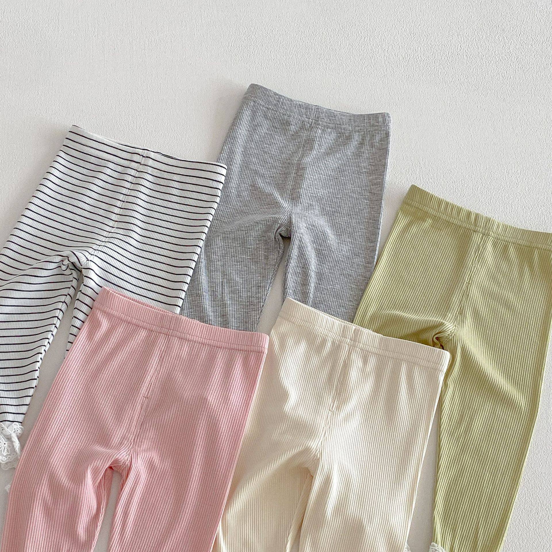 女童春装弹力打底裤2026新款儿童蕾丝花边裤子宝宝洋气罗纹休闲裤,淘宝优惠券,粉丝福利购,淘宝优惠卷