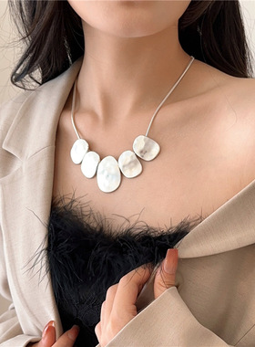 民族风夸张复古金属几何项链锁骨