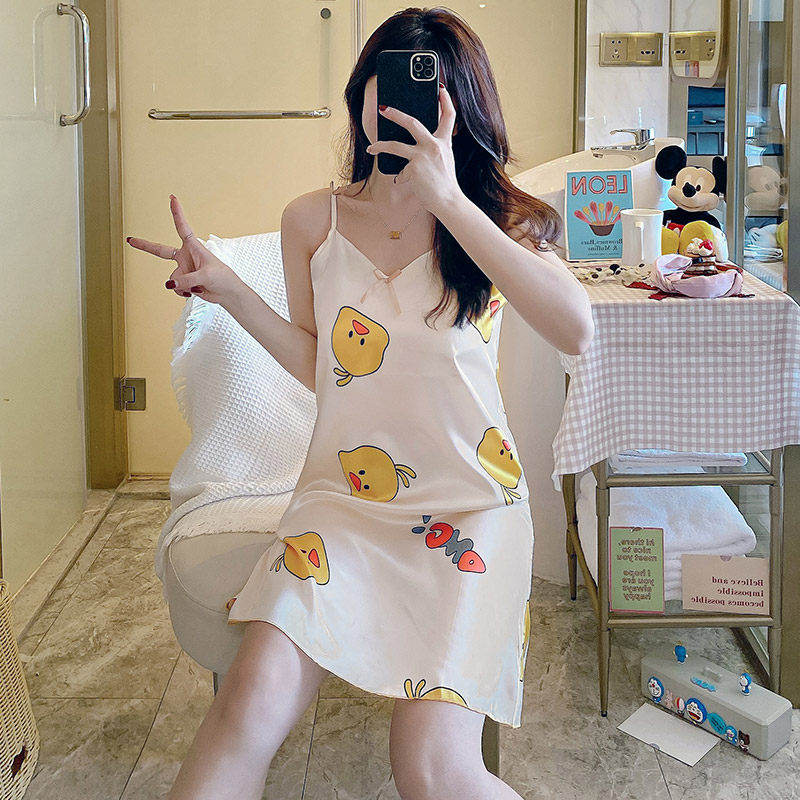 冰丝夏季吊带性感可爱学生丝绸睡裙 怀尔蔚卡卡睡裙